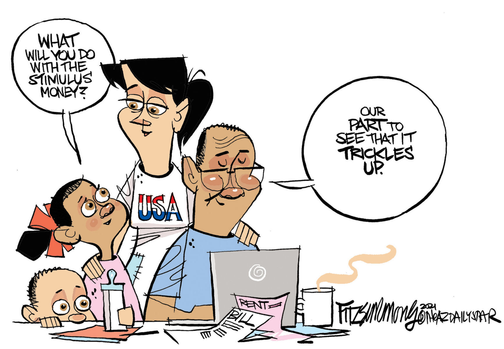 Daily Fitz Cartoon: Relief check